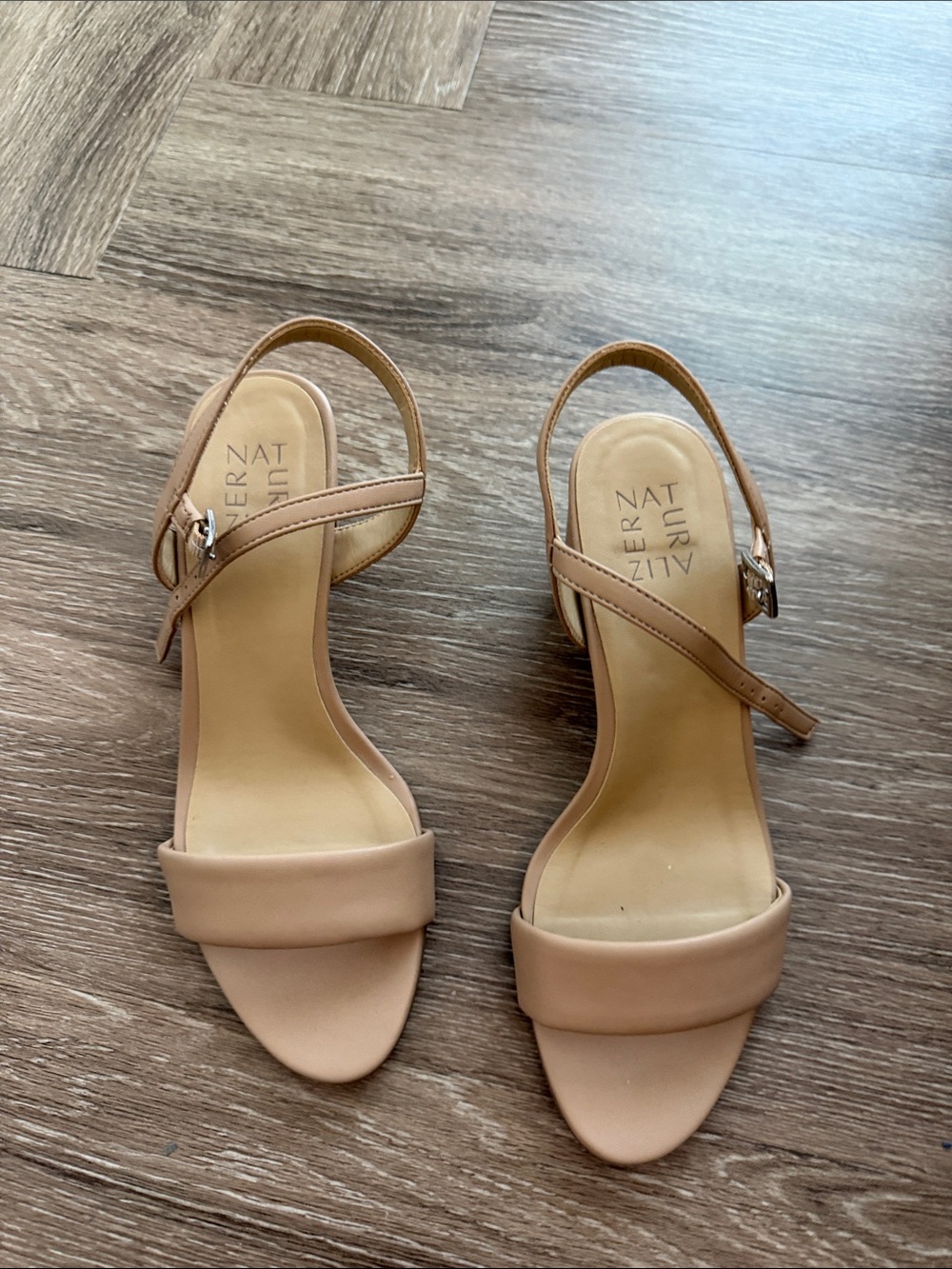 Naturalizer Tan Slingback Sandals with Ankle Strap
